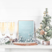 Blauw & Wit Kerst Elegant Wenskaart Feestdagenkaart
