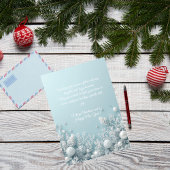 Blauw & Wit Kerst Elegant Wenskaart Feestdagenkaart