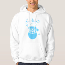 Blauw-wit Kerst Vrolijk Kerstfeest Hoodie