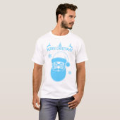 Blauw-wit Kerst Vrolijk Kerstfeest T-shirt (Voorkant volledig)