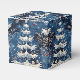Blauw Wit Kerstboom Vakantie Cadeaubox Bedankdoosjes