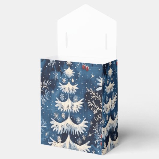 Blauw Wit Kerstboom Vakantie Cadeaubox Bedankdoosjes (Geopend)