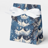 Blauw Wit Kerstboom Vakantie Cadeaubox Bedankdoosjes (Voorkant Zijde)