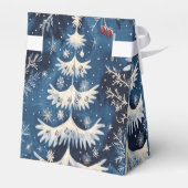 Blauw Wit Kerstboom Vakantie Cadeaubox Bedankdoosjes (Achterkant)