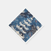 Blauw Wit Kerstboom Vakantie servet (Hoek)