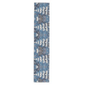 Blauw Wit Kerstboom Vakantie Tafel Runner Medium Tafelloper (Voorkant)