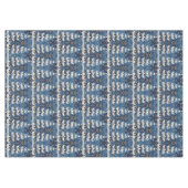 Blauw Wit Kerstboom Vakantie Tafelkleed (Voorkant (Horizontaal))