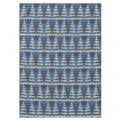 Blauw Wit Kerstboom Vakantie Tafelkleed (Voorkant)