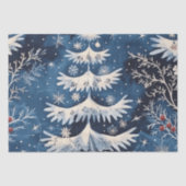 Blauw wit kerstboom vakantie weefsel papier (Voorkant)