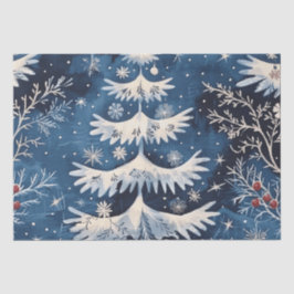 Blauw wit kerstboom vakantie weefsel papier