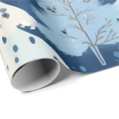 Blauw & Wit Kerstcadeau Cadeaupapier (Rol Hoek)