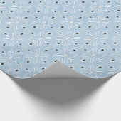  blauw wit kerstcadeautje cadeaupapier (Hoek)