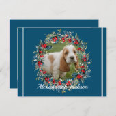 Blauw Wit Kerstmis Uw foto Modern Holiday Feestdagenkaart (Voorkant / Achterkant)