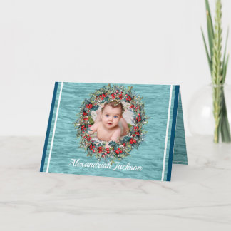 Blauw-wit kerstmis uw foto Nautisch Water Feestdagen Kaart