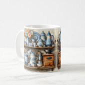  Blauw-Wit Keuken Koffie Mok (Voorkant links)