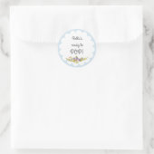 Blauw Wit Klaar om POP Baby shower Sticker (Tas)