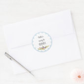Blauw Wit Klaar om POP Baby shower Sticker (Envelop)