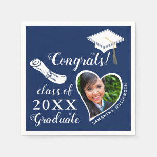 Blauw-wit Klasse van 2024 Afstuderen Afstuderen Servet