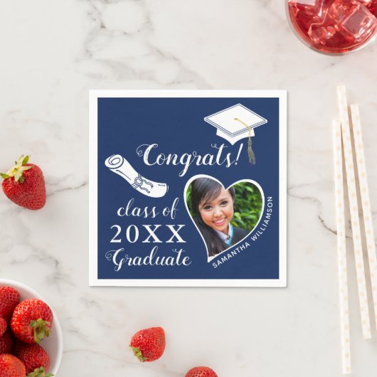 Blauw-wit klasse van 2025 Afstuderen Afstuderen Servet (Insitu)