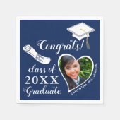 Blauw-wit klasse van 2025 Afstuderen Afstuderen Servet (Voorkant)