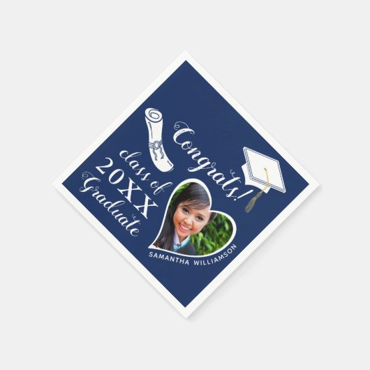 Blauw-wit klasse van 2025 Afstuderen Afstuderen Servet (Hoek)