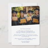 Blauw & Wit Klasse van 2025 Foto Graduation Party Kaart (Achterkant)