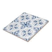 Blauw wit klassiek bloemmotief tegeltje (Zijkant)