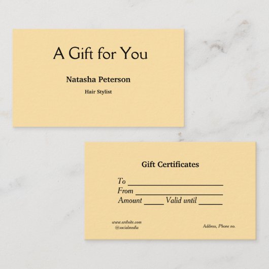 Blauw Wit Klassiek Zakelijke Certificaten Cadeaubo (Voorkant / Achterkant)