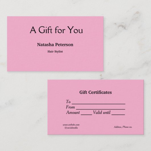 Blauw Wit Klassiek Zakelijke Certificaten Cadeaubo (Voorkant / Achterkant)