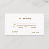 Blauw Wit Klassiek Zakelijke Certificaten Cadeaubo (Achterkant)