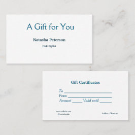 Blauw Wit Klassiek Zakelijke Certificaten Cadeaubo