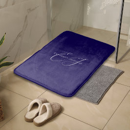Blauw-wit klassieke minimalistische naam aangepast badmat