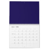 Blauw-wit klassieke minimalistische naam aangepast kalender (Mar 2026)