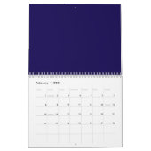 Blauw-wit klassieke minimalistische naam aangepast kalender (Feb 2026)