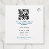 BLAUW WIT KLASSIEKE SCAN QR SAVE THE DATE BEDANKJES LABELS (Achterkant)