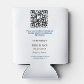 BLAUW WIT KLASSIEKE SCAN QR SAVE THE DATE BLIKJESKOELER (Achterkant)