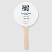 BLAUW WIT KLASSIEKE SCAN QR SAVE THE DATE HANDWAAIER (Achterkant)