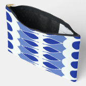 Blauw & wit klassieke trendy make-up accessoire za etui (Open)