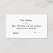 Blauw wit klassieker dank u visitekaartjes (Achterkant)