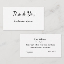 Blauw wit klassieker dank u visitekaartjes