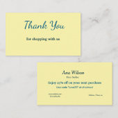 Blauw wit klassieker dank u visitekaartjes (Voorkant / Achterkant)