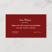 Blauw wit klassieker dank u visitekaartjes (Achterkant)