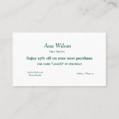 Blauw wit klassieker dank u visitekaartjes (Achterkant)