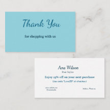 Blauw wit klassieker dank u visitekaartjes