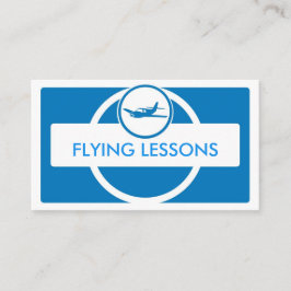 Blauw wit klein vliegtuigje vliegende visitekaartj visitekaartje