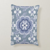 Blauw Wit Kleur Bloem Patroon Accent Kussen (Achterkant (Verticaal))