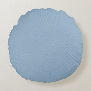 Blauw & Wit Kleur Gestreept Rond Kussen