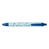 Blauw & Wit Koe Vlekken Dier Print Patroon Blauwe Inkt Pen (Achterkant)