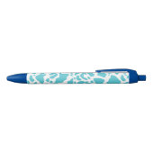 Blauw & Wit Koe Vlekken Dier Print Patroon Blauwe Inkt Pen (Bovenkant)