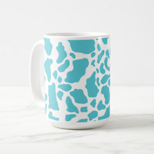 Blauw & Wit Koe Vlekken Dier Print Patroon Koffiemok